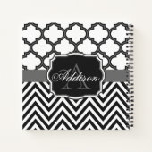 Quatrefoil Chevron Monogram Notitieboek (Achterkant)