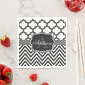 Quatrefoil Chevron Monogram Servet (Insitu)