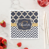 Quatrefoil Chevron Monogram Servet (Insitu)