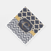 Quatrefoil Chevron Monogram Servet (Hoek)