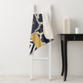Quatrefoil Chevron Monogram Sherpa Deken (In situ)