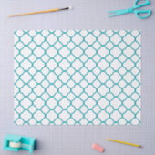 Quatrefoil Clover-patroon: Groenblauw Tissuepapier (Craft)