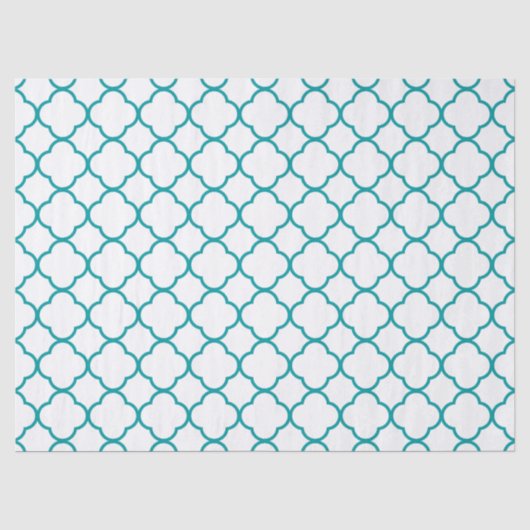 Quatrefoil Clover-patroon: Groenblauw Tissuepapier (Voorkant)