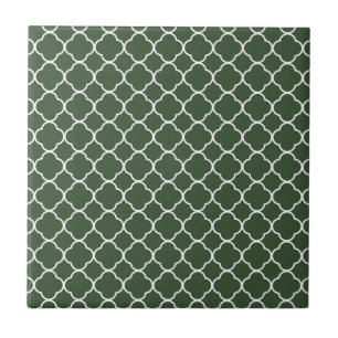 Quatrefoil Clover-patroon: Hunter Green Tegeltje