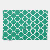 Quatrefoil Emerald Green Kitchen Towels Theedoek (Horizontaal)