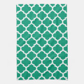 Quatrefoil Emerald Green Kitchen Towels Theedoek (Verticaal)