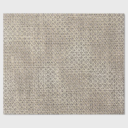 Quatrefoil Foxier Gold Creamy Beige Linen Cadeaupapier (Vlak)