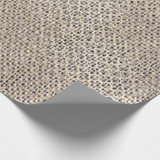 Quatrefoil Foxier Gold Creamy Beige Linen Cadeaupapier (Hoek)