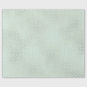 Quatrefoil Foxier Gold Mint Green Pastel Linen Cadeaupapier (Vlak)
