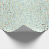Quatrefoil Foxier Gold Mint Green Pastel Linen Cadeaupapier (Hoek)