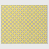 Quatrefoil geel en grijs cadeaupapier (Vlak)