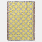 Quatrefoil geel en grijs deken (Voorkant Verticaal)