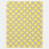 Quatrefoil geel en grijs fleece deken (Voorkant)