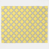 Quatrefoil geel en grijs fleece deken (Voorkant (Horizontaal))