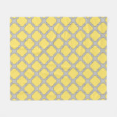 Quatrefoil geel en grijs fleece deken (Voorkant (Horizontaal))