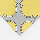 Quatrefoil geel en grijs fleece deken (Hoek)