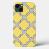 Quatrefoil geel en grijs Hoesje-Mate iPhone case (Achterkant)