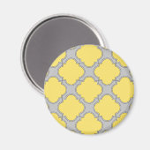 Quatrefoil geel en grijs magneet (Voorkant / Achterkant)