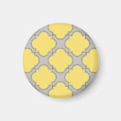 Quatrefoil geel en grijs magneet (Voorkant)