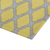Quatrefoil geel en grijs snijplank (Hoek)