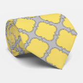 Quatrefoil geel en grijs stropdas (Opgerold)