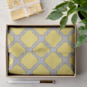 Quatrefoil geel en grijs tissuepapier (Geschenk)