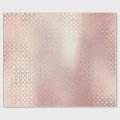 Quatrefoil Glam Roze Rose Gold Blush Bridal Shiny Cadeaupapier (Vlak)