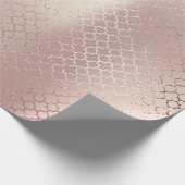 Quatrefoil Glam Roze Rose Gold Blush Bridal Shiny Cadeaupapier (Hoek)