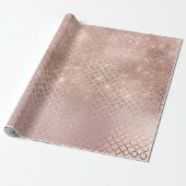 Quatrefoil Glam Roze Rose Gold Blush Bridal Spark Cadeaupapier (Uitgerold)