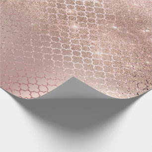 Quatrefoil Glam Roze Rose Gold Blush Bridal Spark Cadeaupapier