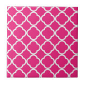 Quatrefoil helder roze tegeltje (Voorkant)
