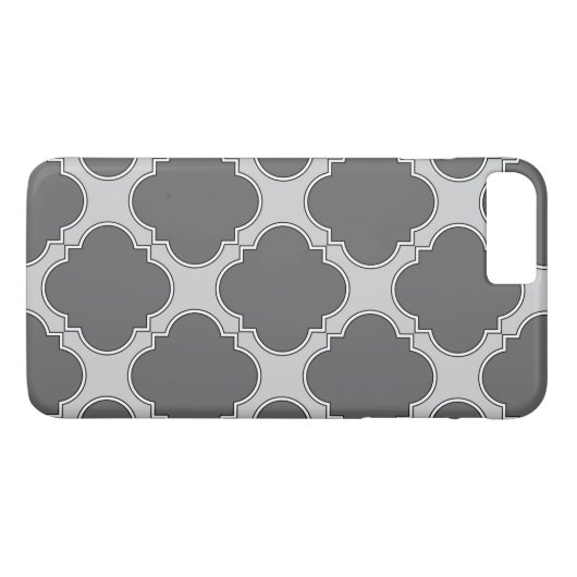 Quatrefoil in grijze tinten Case-Mate iPhone case (Achterkant (Horizontaal))