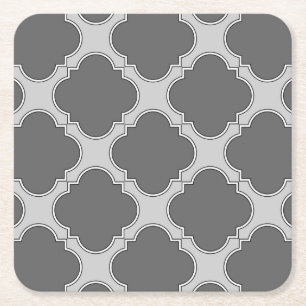 Quatrefoil in grijze tinten kartonnen onderzetters