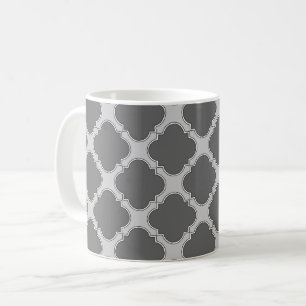 Quatrefoil in grijze tinten koffiemok