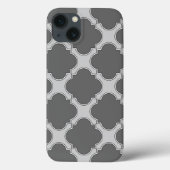 Quatrefoil in tinten grijs Hoesje-Mate iPhone case (Achterkant)