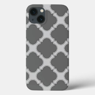 Quatrefoil in tinten grijs Hoesje-Mate iPhone case