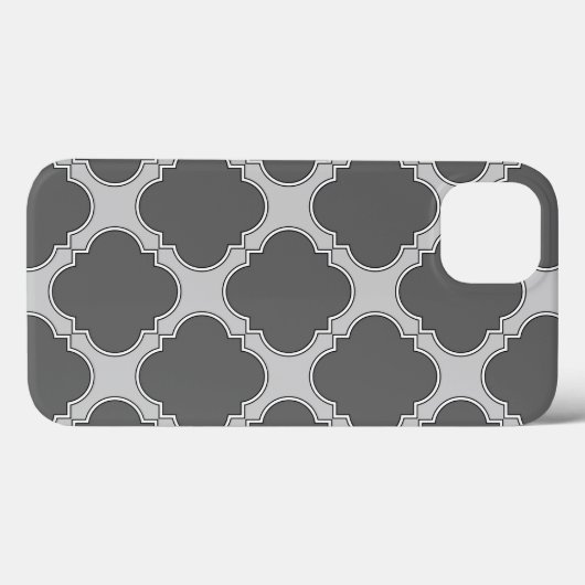 Quatrefoil in tinten grijs Hoesje-Mate iPhone case (Achterkant (horizontaal))
