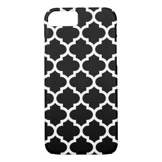 Quatrefoil iPhone 7 Hoesje in zwart-wit (Achterkant)