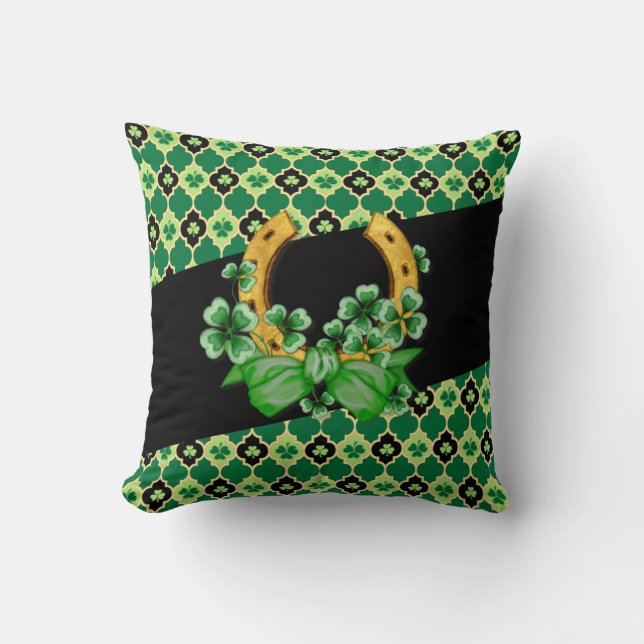 Quatrefoil Irish Shamrocks 2 Kussen (Voorkant)
