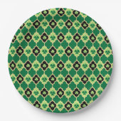 Quatrefoil Irish Shamrocks Papieren Bordje (Voorkant)