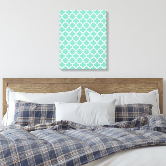 Quatrefoil Lattice Trellis Patroon Elke kleur Canvas Afdruk (Insitu (Slaapkamer))
