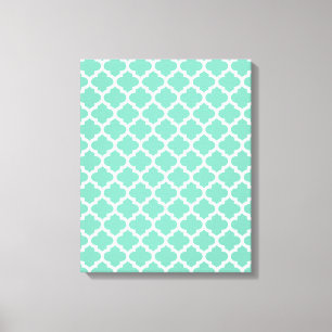 Quatrefoil Lattice Trellis Patroon Elke kleur Canvas Afdruk