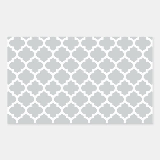 Quatrefoil Lattice Trellis Patroon Elke kleur Rechthoekige Sticker (Voorkant)