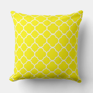 Quatrefoil Lemon Geel Wit Huis Decor Schattige Kussen