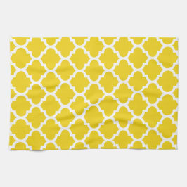 Quatrefoil Lemon Yellow Kitchen Towels Theedoek