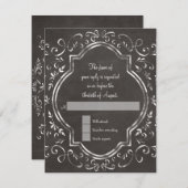 Quatrefoil Lijst Script Swirl Chalkboard RSVP (Voorkant / Achterkant)