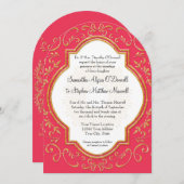 Quatrefoil Lijst Script Swirl Gold Glitter Formele Kaart (Voorkant / Achterkant)