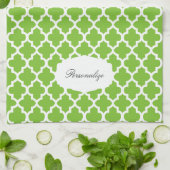 Quatrefoil Lime Green & White | DIY-kleur Theedoek (Gevouwen)