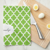 Quatrefoil Lime Green & White | DIY-kleur Theedoek (Quarter Fold)