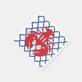 Quatrefoil Lobster Monogram Party Napkins Servet (Hoek)